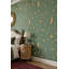 Motif céleste vert lune or et étoile-1644004041