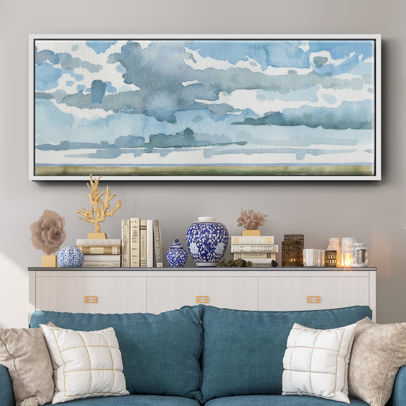 Open Sky Study II- Framed Canvas, 8" H x 20" W