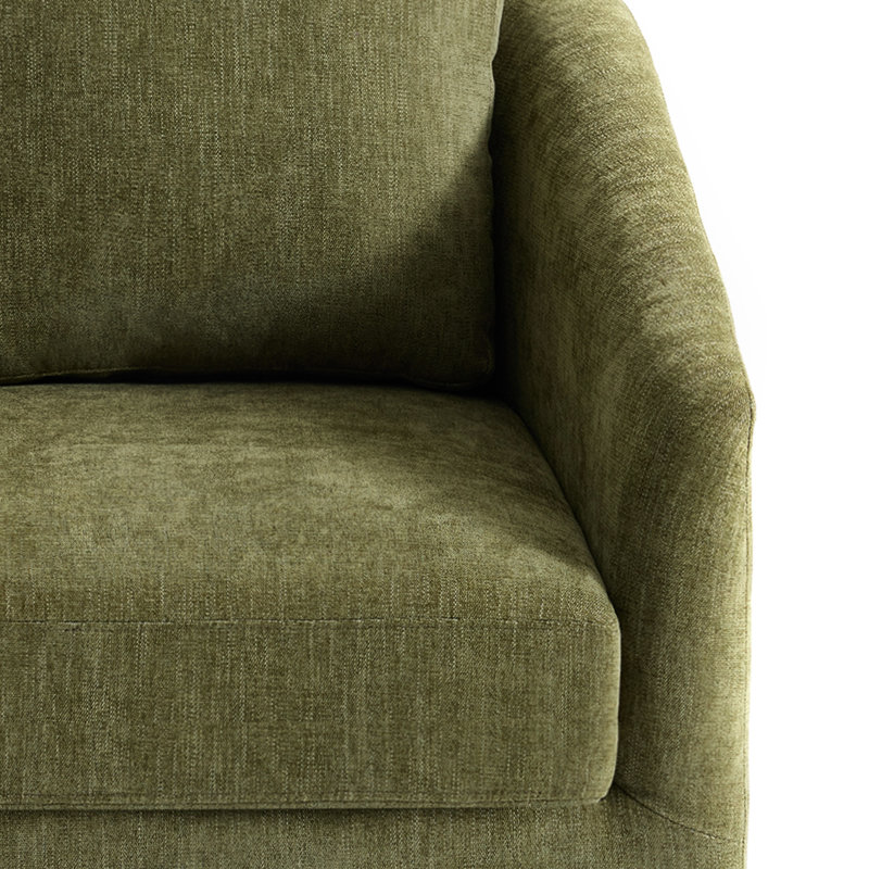 Fauteuil d'appoint pivotant en chenille Conway, Green Chenille