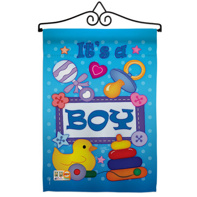 Double Sided 18.5'' H x 13'' W Polyester New Baby Flag Set
