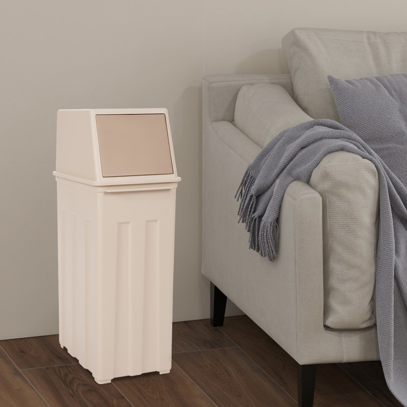 8 Gallon Trash Can With Lid, Khaki