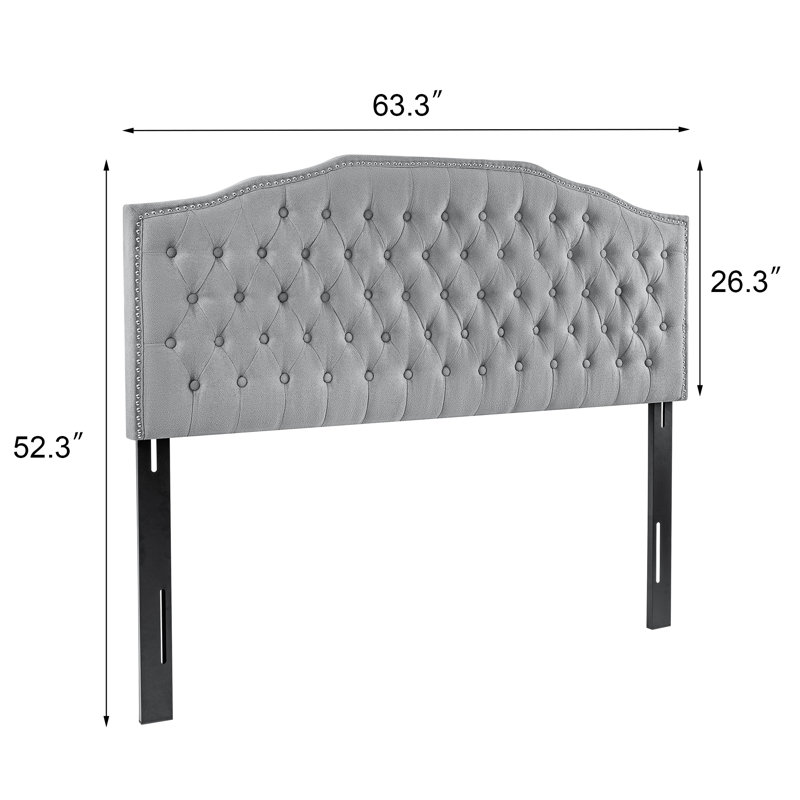 Mozter Upholstered Headboard, Gray