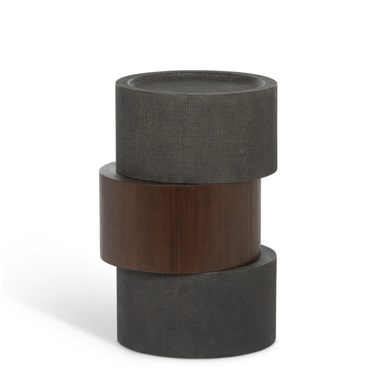 Capsule End Table, Seal/Dark Brown Wood
