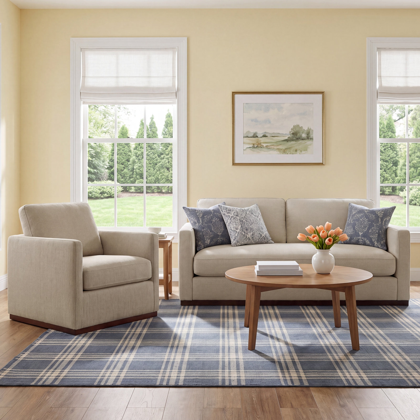 Bobbi 2-Piece Linen Living Room Set, Effie Linen Linen