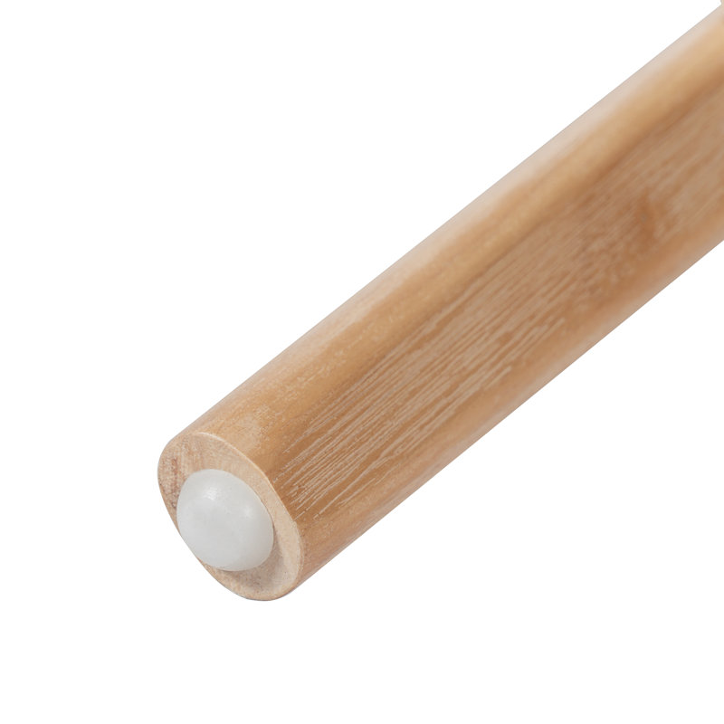 Tabouret de comptoir avec dossier ergonomique Elio, Siège beige / structure en noyer, 2