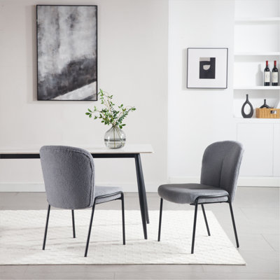 Chaises de salle à manger rembourrées en tissu Ichelle