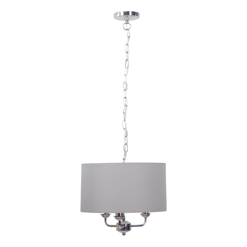 Astaire 3 - Light Drum Pendant, Grey, Chrome