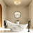 CASAINC 73"x 31" Freestanding Solid Surface Soaking Bathtub,Moon-Shaped with Marble Look