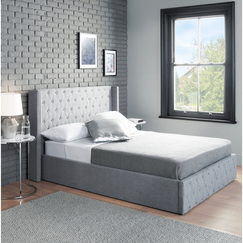 Jazlynn Upholstered Ottoman Storage Bed, Double (4'6)