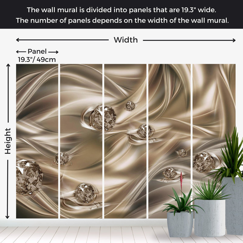 Murale Peel & Stick Glam - Baiser de velours, L 57 po x L 41 po