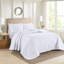 Couvre-lit 3 pièces blanc très grand / très grand réversible - Microfibre réversible, rembourré, fascinant, lavable à la machine