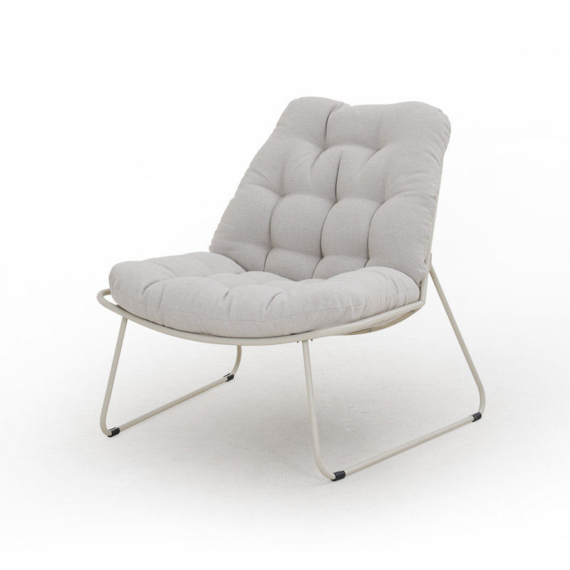 Chaises longues avec coussins Gifty, Beige, Crème