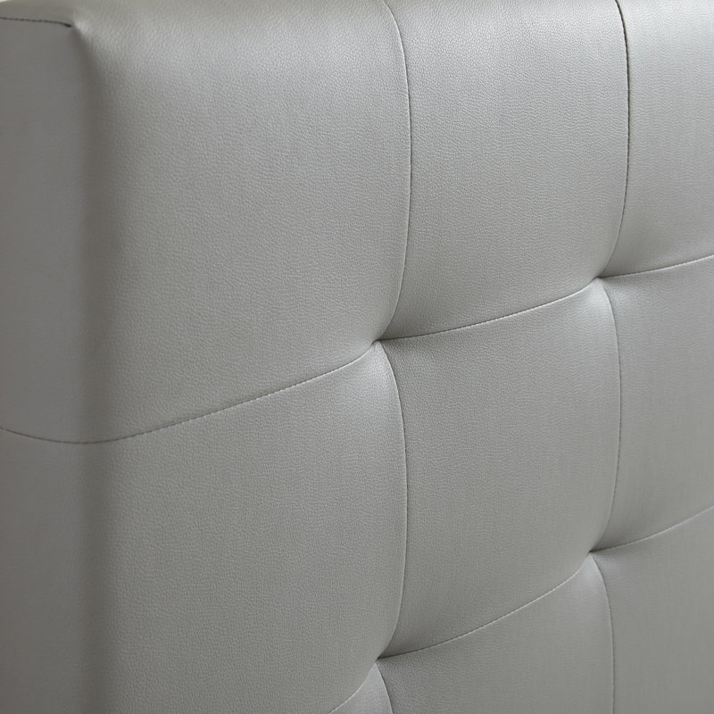 Base de lit plateforme tapissier en similicuir avec tête de lit réglable et système de soutien à lattes robustes Roma - aucun sommier requis
