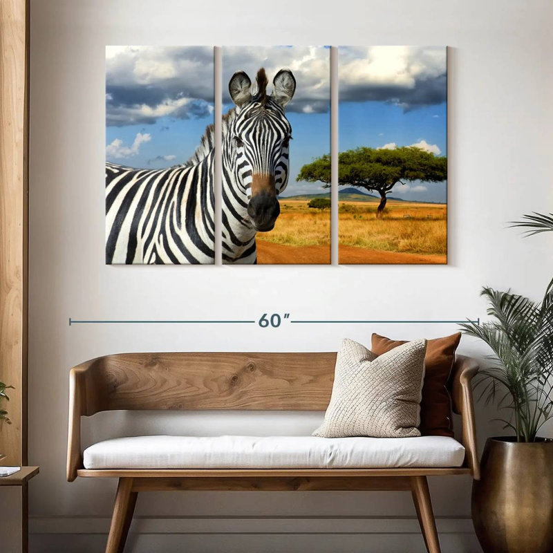 Zèbre safari africain Brampt, H 32 po x l 50 po