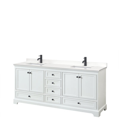 Deborah 80'' Double Bathroom Vanity with Quartz Top