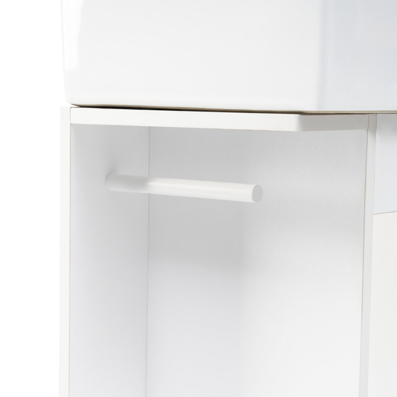 Ensemble de meuble-lavabo 18,6 po avec lavabo, armoire, tablette en céramique et porte-papier hygiénique, lavabo disponible à gauche ou à droite