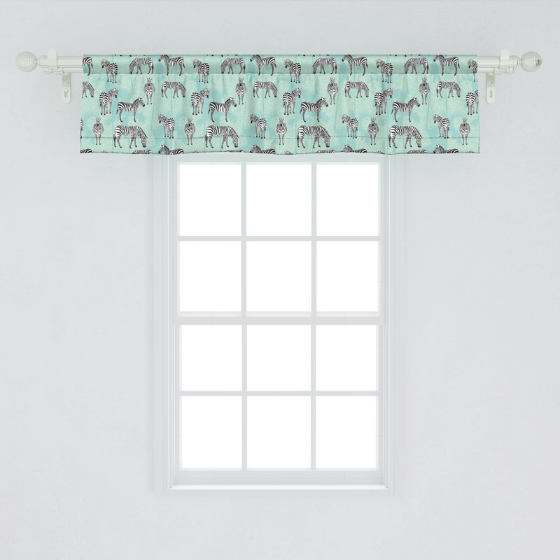 Cantonnière à motif zèbre Ambesonne gris anthracite, L 42 po x L 12 po