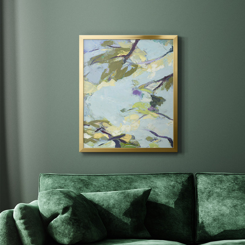 Toile encadrée de qualité supérieure Aqua Sky - prête à être accrochée, Or, H 24 po x l 20 po