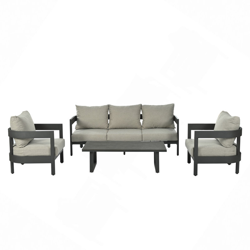 Ensemble de sièges d'extérieur / de patio de haute qualité avec des coussins épais pour un confort ultime, parfait pour les pelouses, les patios et la piscine