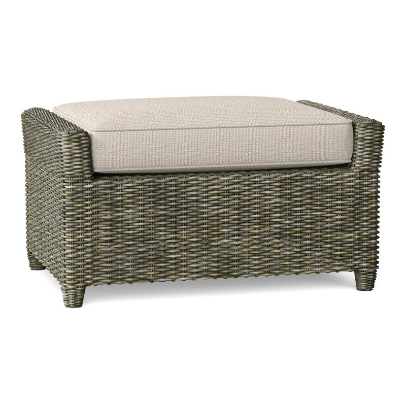 Sag Harbor Outdoor Ottoman, Demo Putty, Driftwood