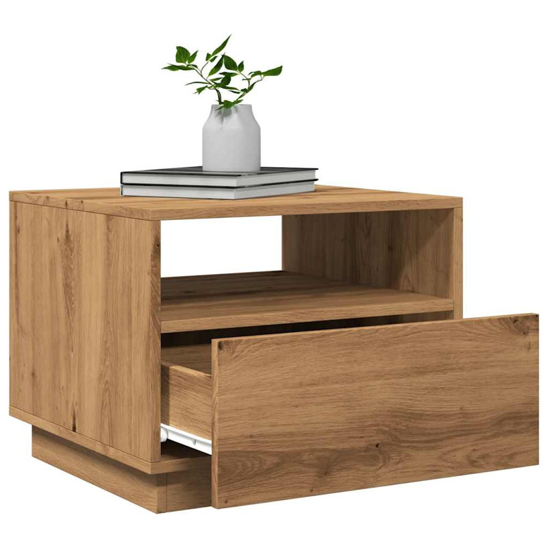 Dakyra Coffee Table with Storage, 40cm H x 50cm W x 49cm D, Black Oak