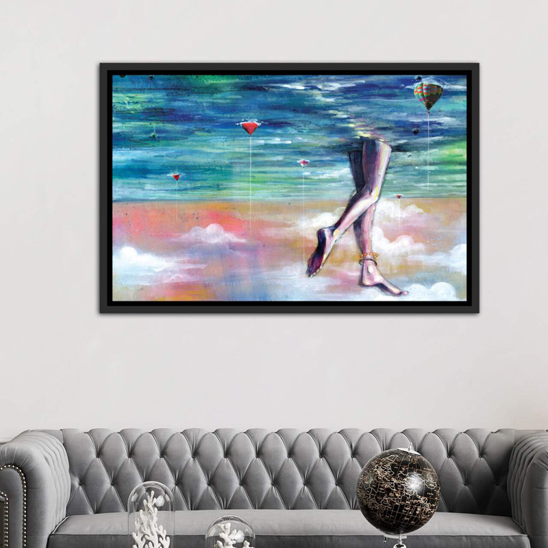 « cloud walk »-impression, Toile avec cadre noir, H 32 po x l 48 po x P 1,5 po