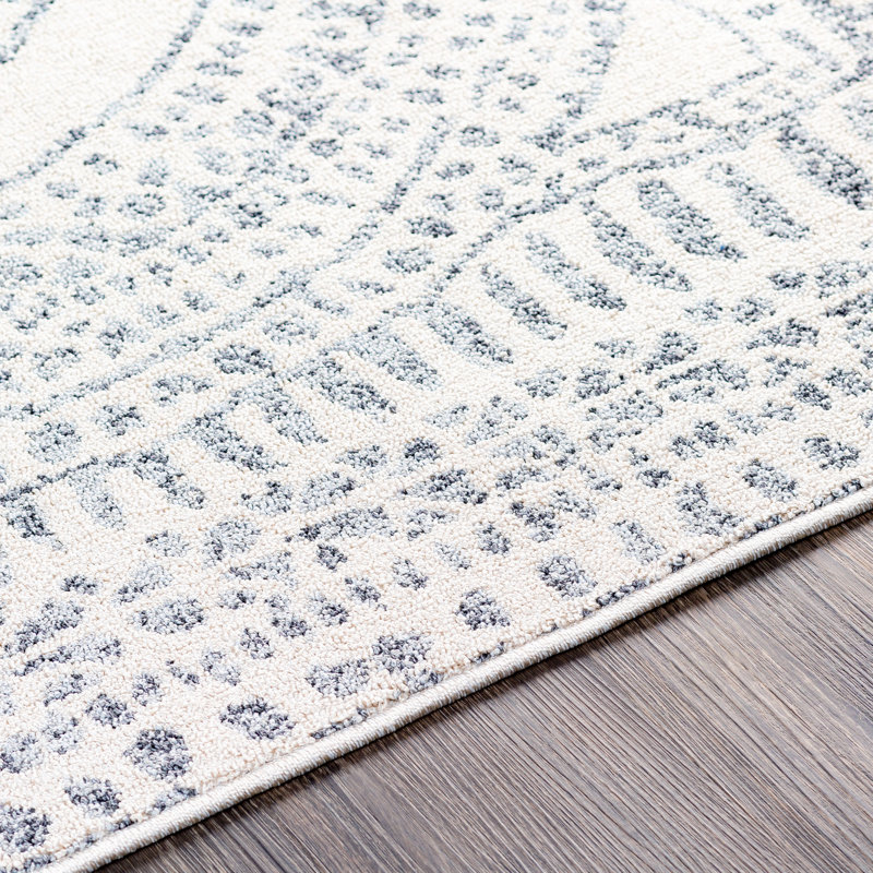 Tapis gris anthracite / ivoire Erving Southwestern, Rectangle 7 pi 10 po x 10 pi