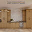 Armoire de cuisine moderne en chêne blanc avec boîte en contreplaqué, tiroirs et charnières à fermeture en douceur, agencements personnalisés-121187485-121187486