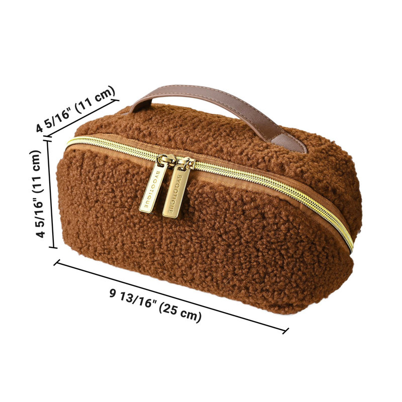 Organisateur de maquillage en flanelle Athulya, Brun
