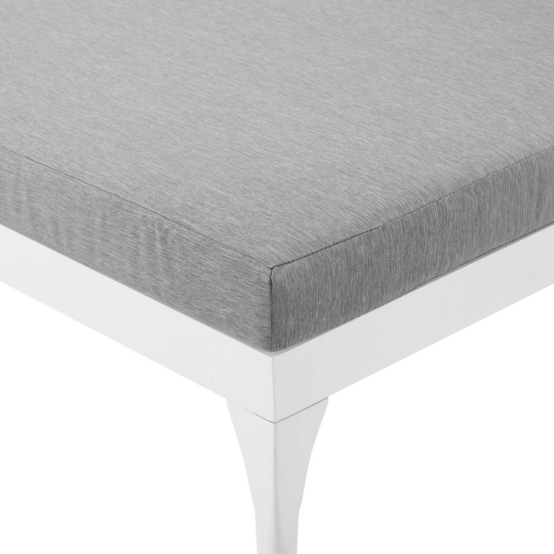 Chaise longue d'extérieur à coussin Perspect par Modway, gris