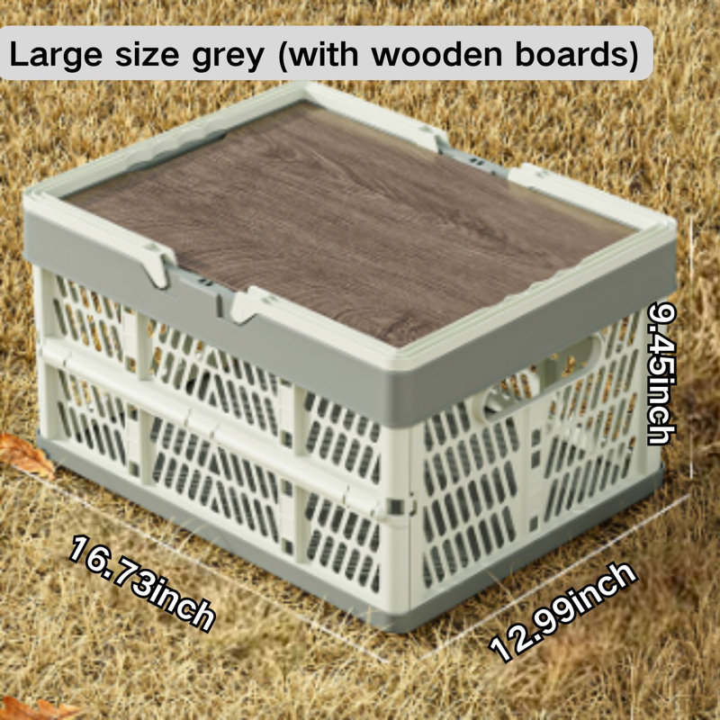 Organisateur de casier de rangement pliable avec poignée, Gris