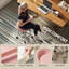 Tabouret roulant réglable, chaise de salon en polyuréthane avec repose-pieds, rose-335702601