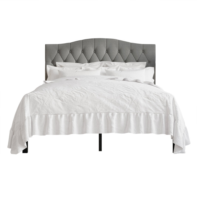 Jayquin Upholstered Platform Bed, Light Gray, King