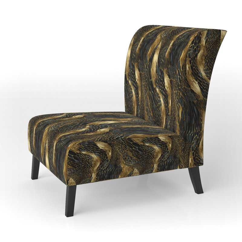 Fauteuil de chambre à accoudoirs doré moderne et doré Guled Opulence