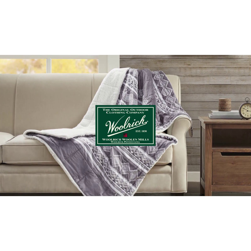 Linden Red and Black Faux Fur Electric Heated Blanket