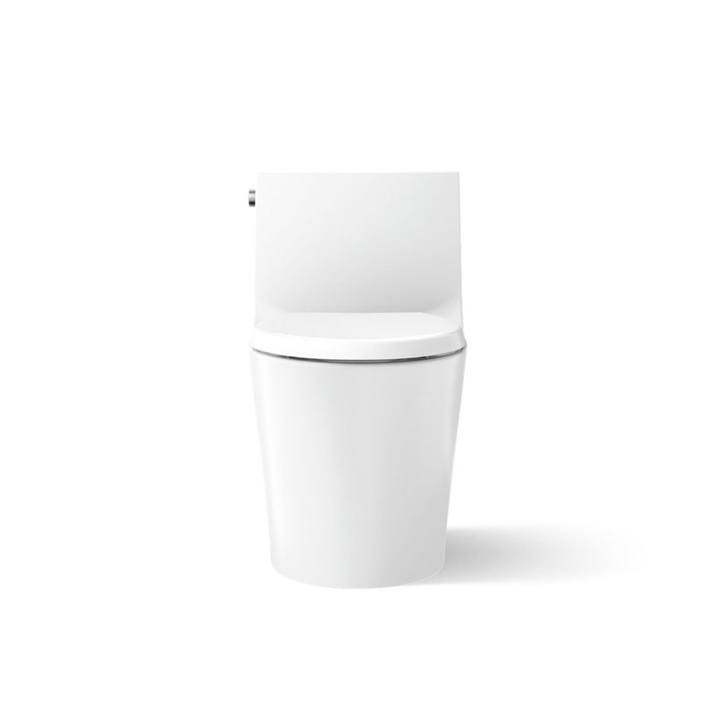 Veil™ One-Piece Elongated Dual-Flush Toilet with Skirted Trapway and Concealed Cords, White
