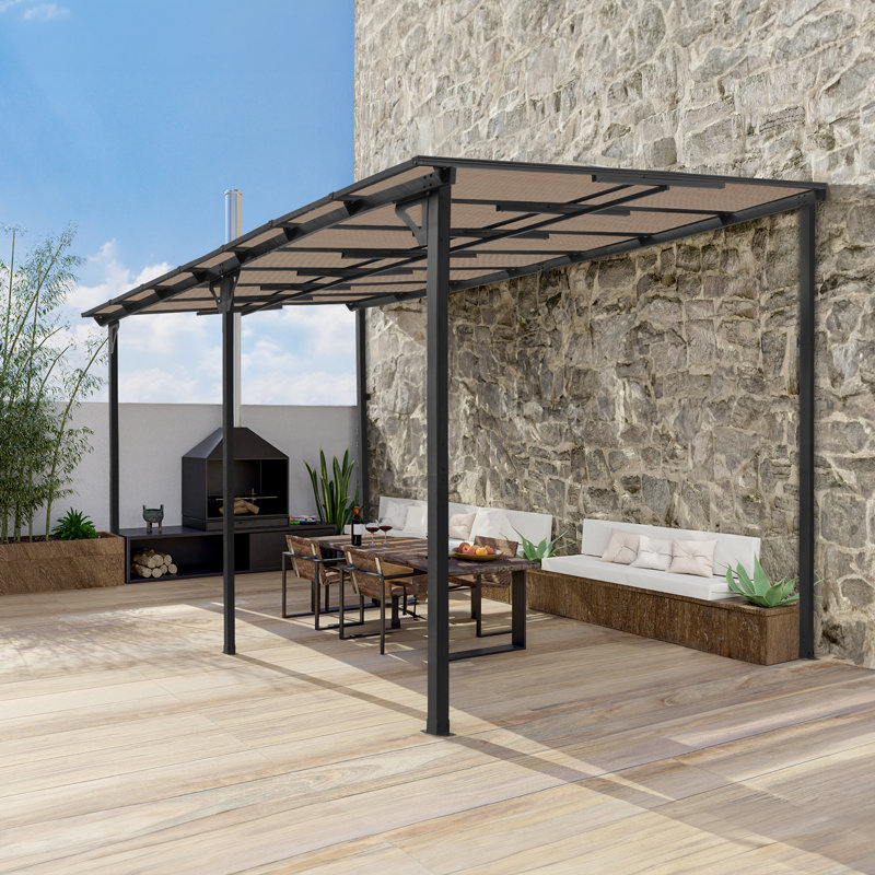10*14Ft Durable Outdoor Wall-Mounted Pergola