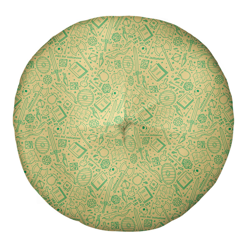 Coussin de sol Katelyn Elizabeth, 26 po x 26 po, Jaune/vert