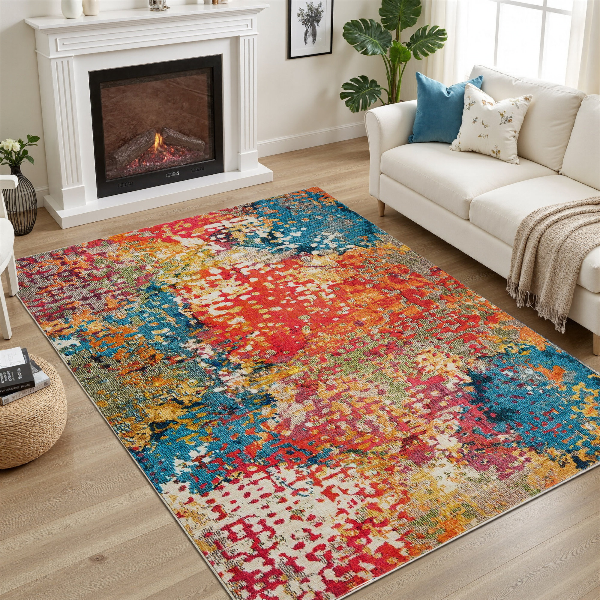 Polyester Rug Side View 17 Stories Rectangle Polyester Machine Woven Area Rug | Wayfair