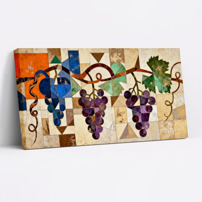 Abstract Grape Vine Canvas Wrapped Wall Art Set Of 1