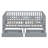 Wood Daybed with Fence Guardrails and 2 Drawers, Split into Independent Floor Bed & Daybed-1242180589-1242180590