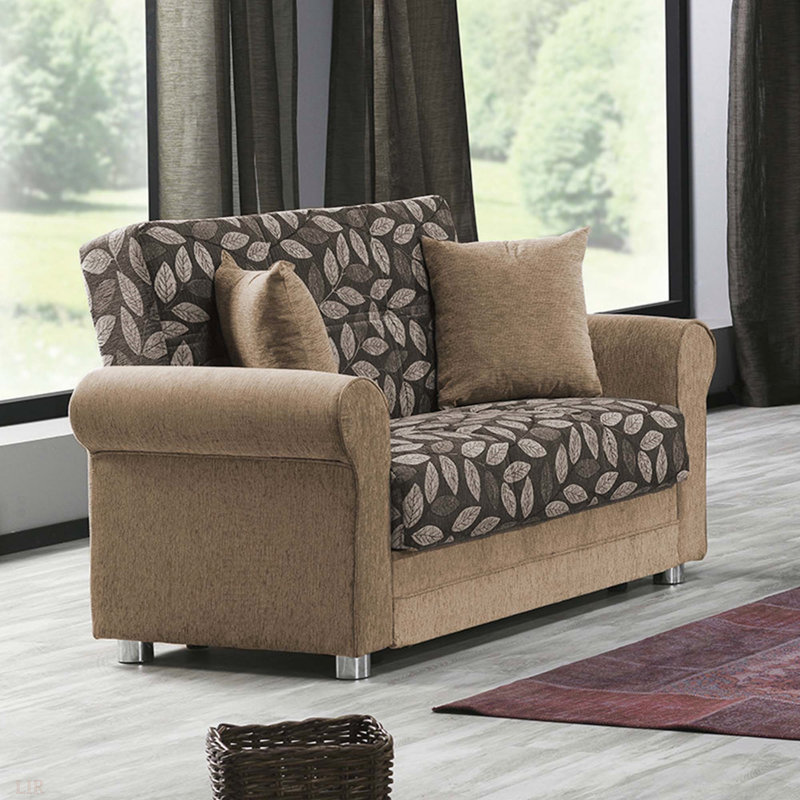 Causeuse convertible avec rangement PrimeNest Grandera Collection, Beige/brun