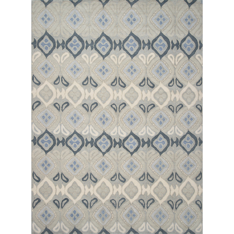 Contemporary Hand Knotted Wool Geometric Area Rug, Rectangle 10' x 14'