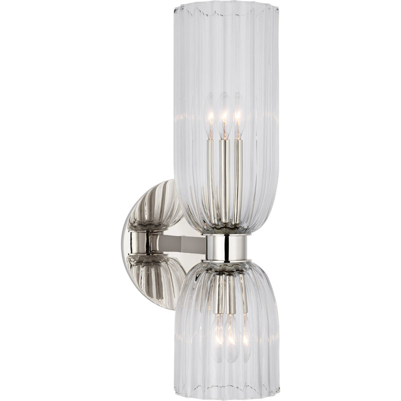 AERIN Asalea 16" Double Bath Sconce, Polished Nickel