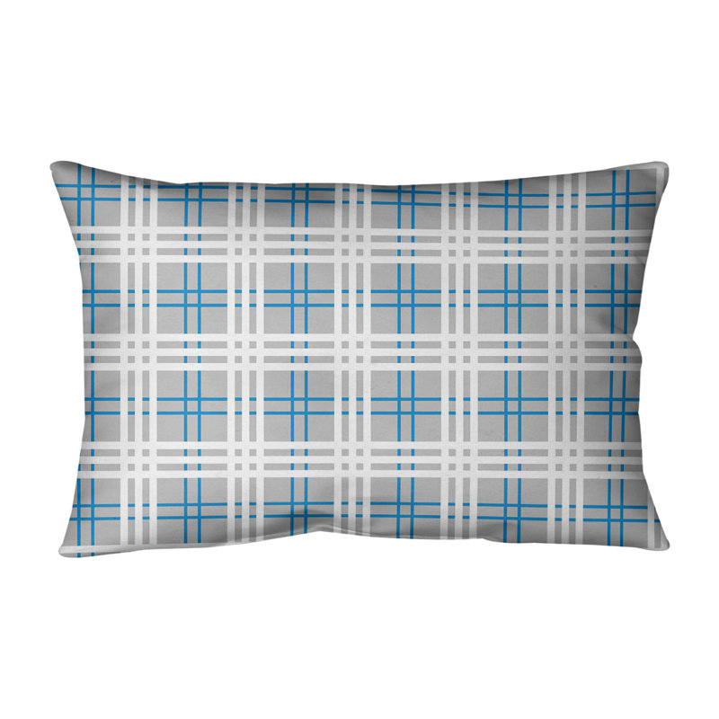 Housse de coussin rectangulaire d’extérieur Carolina football/insert, Argent / bleu Carolina / blanc