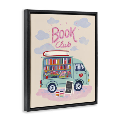 Book Club Traveling Shop Framed Floater Canvas Wall Art, design by Be Ni La