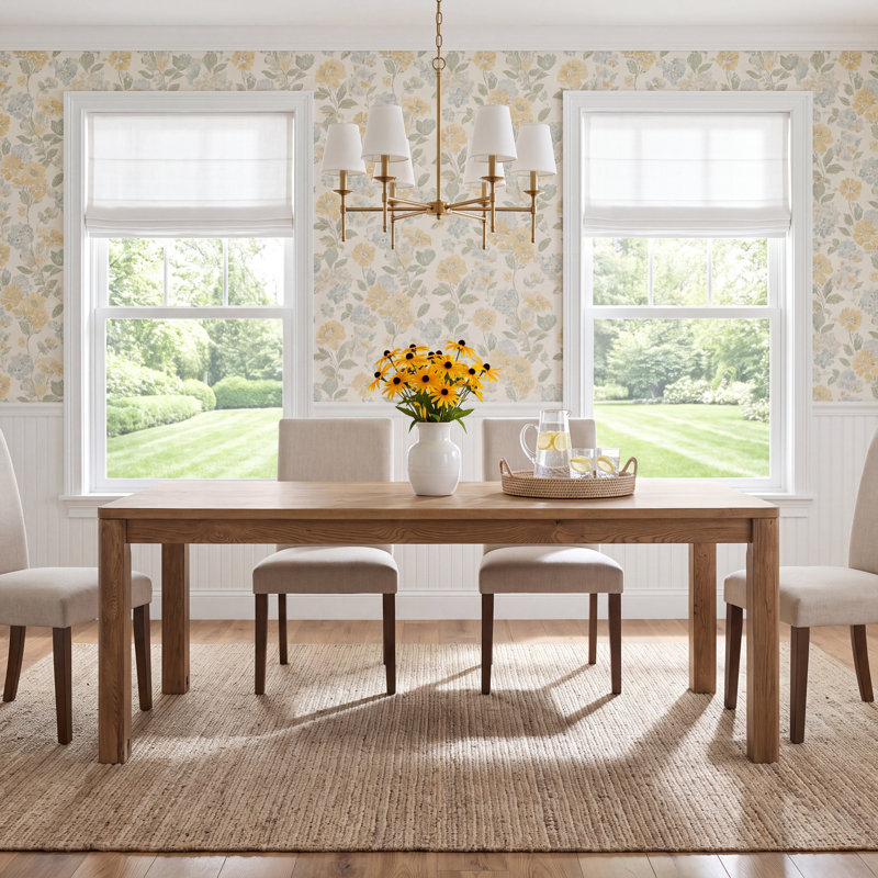 Weymouth Extendable Oak Dining Table, Resawn Worn/Brushed Brass