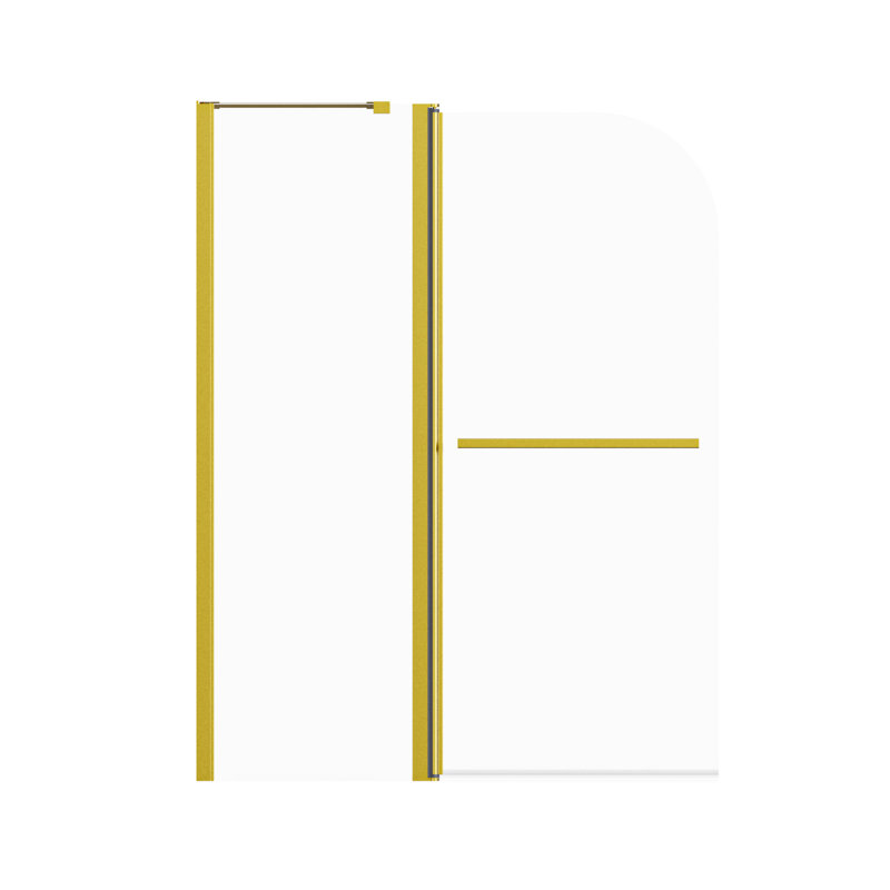Porte de douche de salle de bain l 43 po x H 58 po - Baignoire pivotante en verre trempé or brossé 6 mm 43 po 58 performance stable