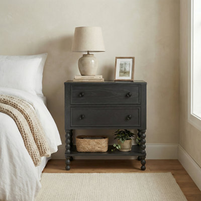 Solid Nightstand With 2 Soft-Close Drawers & Open Shelf, 22? Wide Bedside Table, Quick 15-Min Assembly – Available In 2 Colors