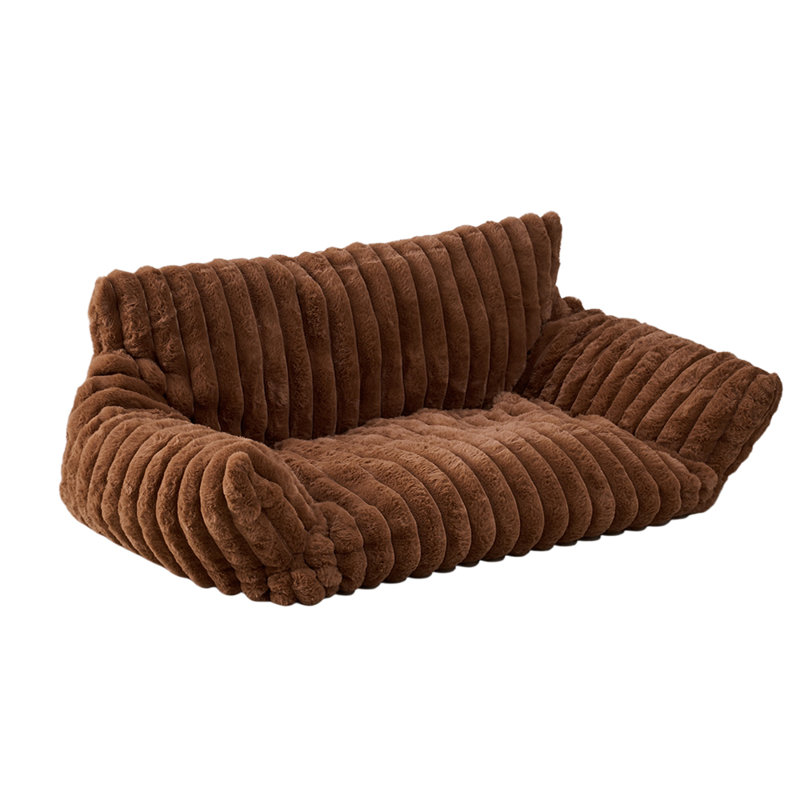 Faux Fur Pet Bed, 25" H x 61" W x 45" D, Brown